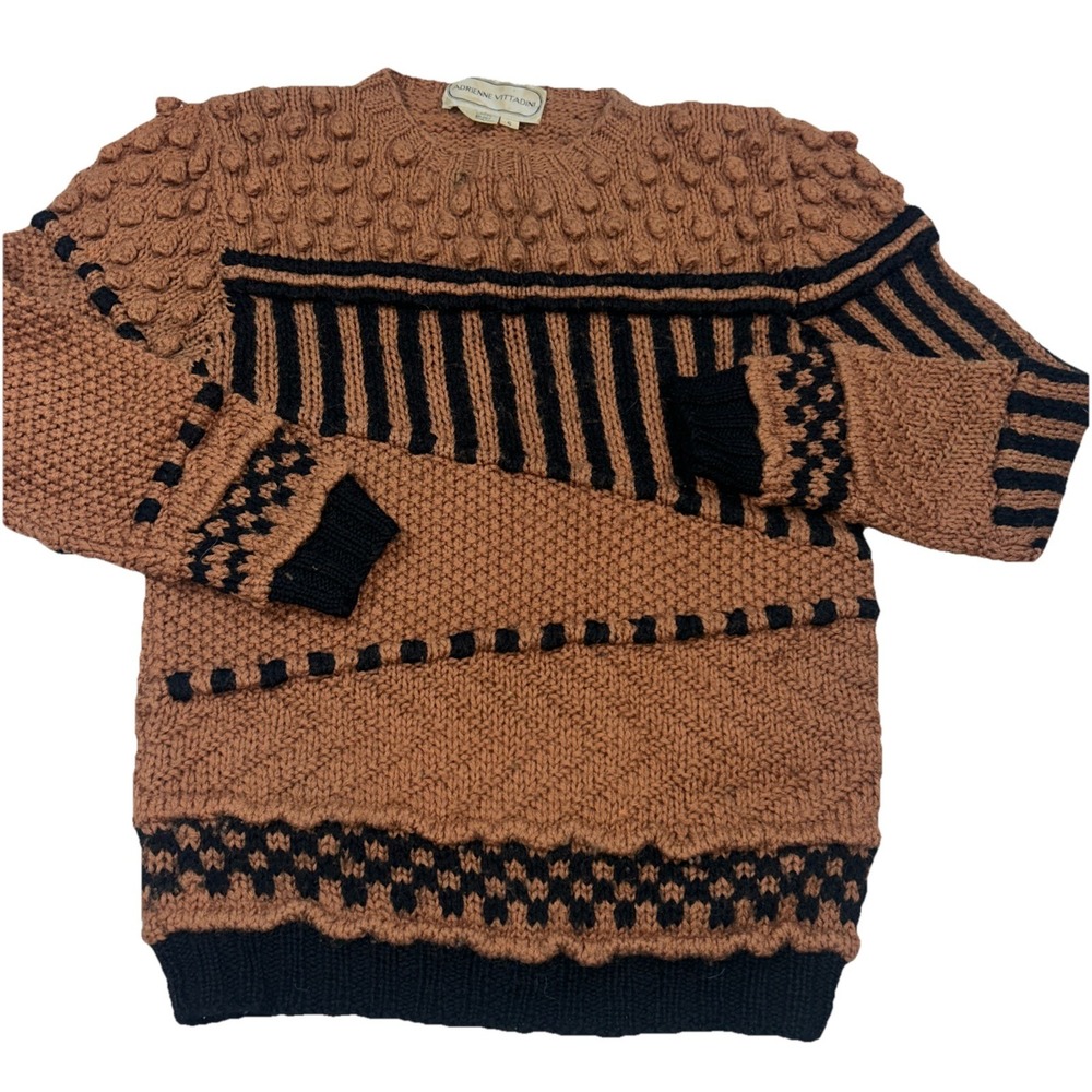 Vintage Adrienne Vittadini 100% Wool Knit Sweater Women's Small